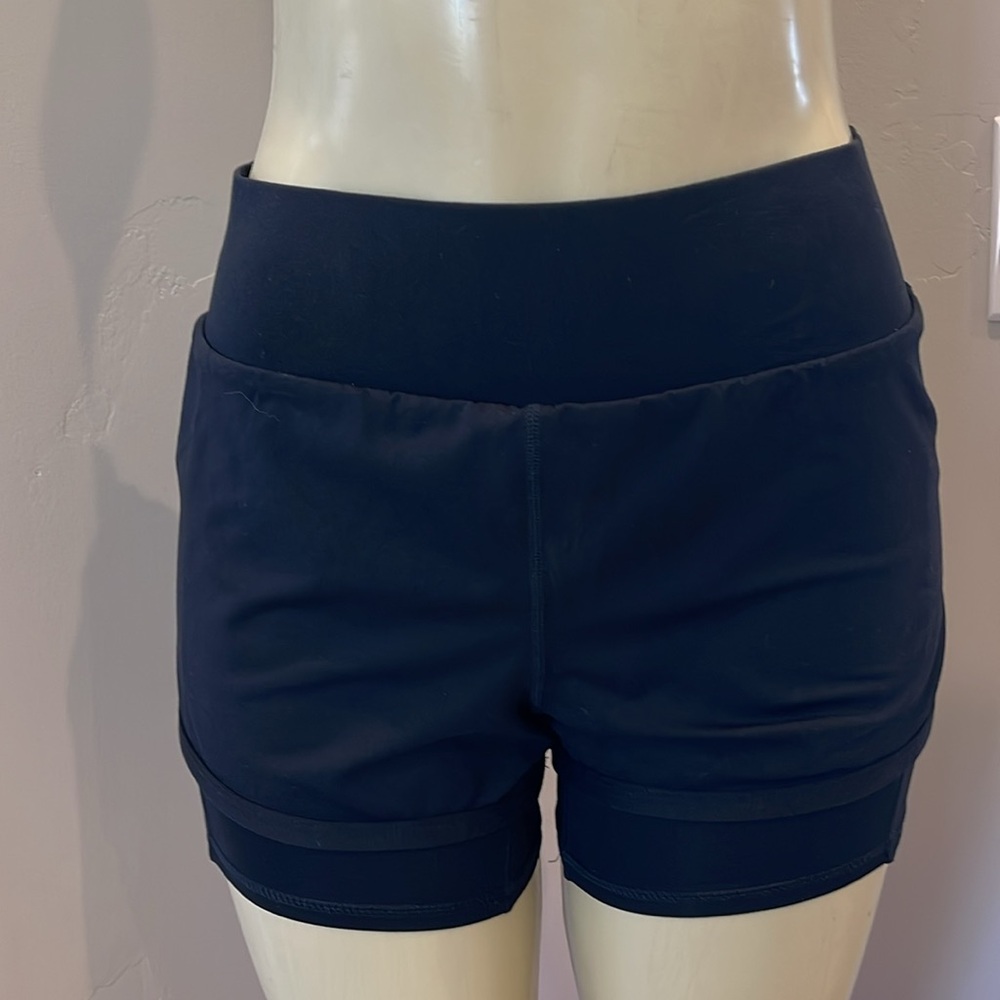 Fabfit women’s workout running high wasted built in leggings shorts size small